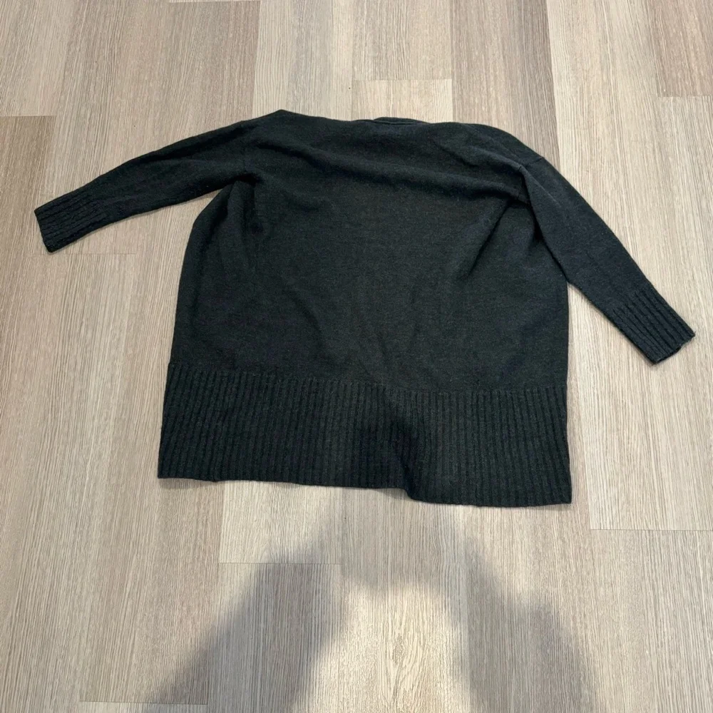 Kenar 100% Merino Wool Open Front Cardigan – Dark Olive Green - Picture 2 of 5